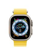 For Apple Watch Series 10 42mm / 9 8 7 41mm / 6 5 4 SE SE (2022) SE (2023) 40mm / 3 2 1 38mm Ocean Band Adjustable Silicone Sport Loop Strap - Yellow