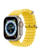 For Apple Watch Series 10 42mm / 9 8 7 41mm / 6 5 4 SE SE (2022) SE (2023) 40mm / 3 2 1 38mm Ocean Band Adjustable Silicone Sport Loop Strap - Yellow