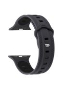 For Apple Watch Series 10 42mm / 9 8 7 41mm / 6 5 4 SE SE (2022) SE (2023) 40mm / 3 2 1 38mm Press Buckle Design Silicone Smartwatch Band Replacement Wrist Strap - Black / Grey