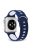 For Apple Watch Series 10 42mm / 9 8 7 41mm / 6 5 4 SE SE (2022) SE (2023) 40mm / 3 2 1 38mm Press Buckle Design Silicone Smartwatch Band Replacement Wrist Strap - Blue / White