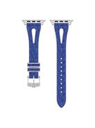 For Apple Watch Series 10 42mm / 9 8 7 41mm / 6 5 4 SE SE (2022) SE (2023) 40mm / 3 2 1 38mm Replacement Watch Band Silicone + Glitter Leather Watch Strap Adjustable Wristband - Blue