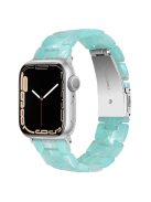 For Apple Watch Series 10 42mm / 9 8 7 41mm / 6 5 4 SE SE (2022) SE (2023) 40mm / 3 2 1 38mm Resin Band Stainless Steel Buckle Replacement Watch Strap - Jade Green