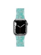 For Apple Watch Series 10 42mm / 9 8 7 41mm / 6 5 4 SE SE (2022) SE (2023) 40mm / 3 2 1 38mm Resin Band Stainless Steel Buckle Replacement Watch Strap - Jade Green