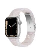 For Apple Watch Series 10 42mm / 9 8 7 41mm / 6 5 4 SE SE (2022) SE (2023) 40mm / 3 2 1 38mm Resin Band Stainless Steel Buckle Replacement Watch Strap - Shell White