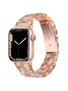 For Apple Watch Series 10 42mm / 9 8 7 41mm / 6 5 4 SE SE (2022) SE (2023) 40mm / 3 2 1 38mm Resin Band Stainless Steel Buckle Replacement Watch Strap - Yellow Flowers