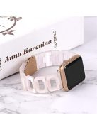 For Apple Watch Series 10 42mm / 9 8 7 41mm / 6 5 4 SE SE (2022) SE (2023) 40mm / 3 2 1 38mm Resin Smart Watch Strap D Shape Design Wristband with Stainless Steel Buckle - Light Pink