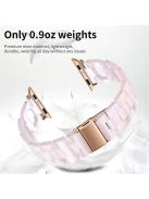 For Apple Watch Series 10 42mm / 9 8 7 41mm / 6 5 4 SE SE (2022) SE (2023) 40mm / 3 2 1 38mm Resin Smart Watch Strap D Shape Design Wristband with Stainless Steel Buckle - Light Pink