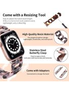 For Apple Watch Series 10 42mm / 9 8 7 41mm / 6 5 4 SE SE (2022) SE (2023) 40mm / 3 2 1 38mm Resin Smart Watch Strap D Shape Design Wristband with Stainless Steel Buckle - Pink / Black