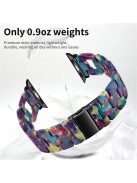 For Apple Watch Series 10 42mm / 9 8 7 41mm / 6 5 4 SE SE (2022) SE (2023) 40mm / 3 2 1 38mm Resin Smart Watch Strap D Shape Design Wristband with Stainless Steel Buckle - Purple / Green