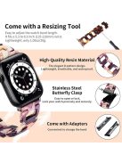 For Apple Watch Series 10 42mm / 9 8 7 41mm / 6 5 4 SE SE (2022) SE (2023) 40mm / 3 2 1 38mm Resin Smart Watch Strap D Shape Design Wristband with Stainless Steel Buckle - Purple Mix