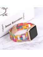 For Apple Watch Series 10 42mm / 9 8 7 41mm / 6 5 4 SE SE (2022) SE (2023) 40mm / 3 2 1 38mm Resin Smart Watch Strap D Shape Design Wristband with Stainless Steel Buckle - Rainbow