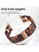 For Apple Watch Series 10 42mm / 9 8 7 41mm / 6 5 4 SE SE (2022) SE (2023) 40mm / 3 2 1 38mm Resin Smart Watch Strap D Shape Design Wristband with Stainless Steel Buckle - Tortoiseshell