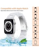 For Apple Watch Series 10 42mm / 9 8 7 41mm / 6 5 4 SE SE (2022) SE (2023) 40mm / 3 2 1 38mm Resin Smart Watch Strap D Shape Design Wristband with Stainless Steel Buckle - White