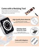 For Apple Watch Series 10 42mm / 9 8 7 41mm / 6 5 4 SE SE (2022) SE (2023) 40mm / 3 2 1 38mm Resin Smart Watch Strap D Shape Design Wristband with Stainless Steel Buckle - White