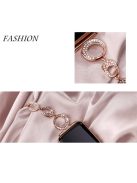 For Apple Watch Series 10 42mm / 9 8 7 41mm / 6 5 4 SE SE (2022) SE (2023) 40mm / 3 2 1 38mm Rhinestone Decor Bling Bracelet Stainless Steel Wristband Strap - Rose Gold