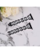 For Apple Watch Series 10 42mm / 9 8 7 41mm / 6 5 4 SE SE (2022) SE (2023) 40mm / 3 2 1 38mm Rhinestone Decorated Watch Strap Quick Release Metal Watch Band Replacement Watchband - Black