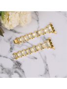 For Apple Watch Series 10 42mm / 9 8 7 41mm / 6 5 4 SE SE (2022) SE (2023) 40mm / 3 2 1 38mm Rhinestone Decorated Watch Strap Quick Release Metal Watch Band Replacement Watchband - Gold