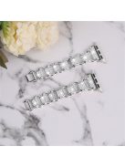 For Apple Watch Series 10 42mm / 9 8 7 41mm / 6 5 4 SE SE (2022) SE (2023) 40mm / 3 2 1 38mm Rhinestone Decorated Watch Strap Quick Release Metal Watch Band Replacement Watchband - Silver