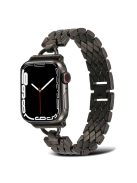 For Apple Watch Series 10 42mm / 9 8 7 41mm / 6 5 4 SE SE (2022) SE (2023) 40mm / 3 2 1 38mm Rhombus Bracelet Smart Watch Band Zinc Alloy Wrist Strap Replacement - Black