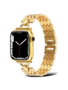 For Apple Watch Series 10 42mm / 9 8 7 41mm / 6 5 4 SE SE (2022) SE (2023) 40mm / 3 2 1 38mm Rhombus Bracelet Smart Watch Band Zinc Alloy Wrist Strap Replacement - Gold