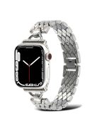 For Apple Watch Series 10 42mm / 9 8 7 41mm / 6 5 4 SE SE (2022) SE (2023) 40mm / 3 2 1 38mm Rhombus Bracelet Smart Watch Band Zinc Alloy Wrist Strap Replacement - Silver