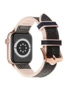 For Apple Watch Series 10 42mm / 9 8 7 41mm / 6 5 4 SE SE (2022) SE (2023) 40mm / 3 2 1 38mm Shiny Glitter Watch Band PU Leather Coated Silicone Strap Replacement - Dark Blue