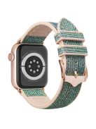 For Apple Watch Series 10 42mm / 9 8 7 41mm / 6 5 4 SE SE (2022) SE (2023) 40mm / 3 2 1 38mm Shiny Glitter Watch Band PU Leather Coated Silicone Strap Replacement - Grey