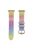 For Apple Watch Series 10 42mm / 9 8 7 41mm / 6 5 4 SE SE (2022) SE (2023) 40mm / 3 2 1 38mm Shiny Glitter Watch Band PU Leather Coated Silicone Strap Replacement - Rainbow