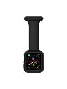 For Apple Watch Series 10 42mm / 9 8 7 41mm / 6 5 4 SE SE (2022) SE (2023) 40mm / 3 2 1 38mm Shockproof Silicone Smartwatch Frame Protector Watch Band Replacement - Black