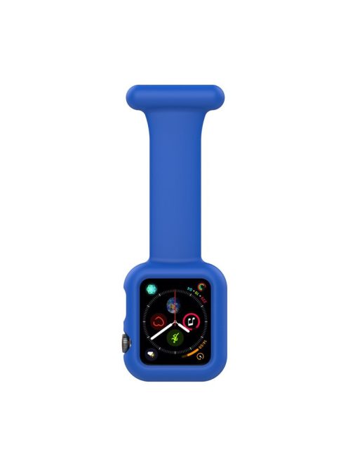 For Apple Watch Series 10 42mm / 9 8 7 41mm / 6 5 4 SE SE (2022) SE (2023) 40mm / 3 2 1 38mm Shockproof Silicone Smartwatch Frame Protector Watch Band Replacement - Blue