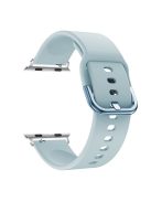 For Apple Watch Series 10 42mm / 9 8 7 41mm / 6 5 4 SE SE (2022) SE (2023) 40mm / 3 2 1 38mm Silicone Smartwatch Band Replacement Wrist Strap with Active Iron Buckle - Baby Blue