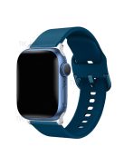 For Apple Watch Series 10 42mm / 9 8 7 41mm / 6 5 4 SE SE (2022) SE (2023) 40mm / 3 2 1 38mm Silicone Smartwatch Band Replacement Wrist Strap with Active Iron Buckle - Dark Green