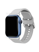 For Apple Watch Series 10 42mm / 9 8 7 41mm / 6 5 4 SE SE (2022) SE (2023) 40mm / 3 2 1 38mm Silicone Smartwatch Band Replacement Wrist Strap with Active Iron Buckle - Grey