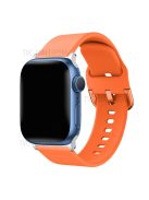 For Apple Watch Series 10 42mm / 9 8 7 41mm / 6 5 4 SE SE (2022) SE (2023) 40mm / 3 2 1 38mm Silicone Smartwatch Band Replacement Wrist Strap with Active Iron Buckle - Orange