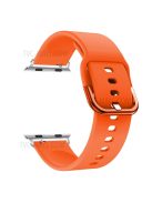 For Apple Watch Series 10 42mm / 9 8 7 41mm / 6 5 4 SE SE (2022) SE (2023) 40mm / 3 2 1 38mm Silicone Smartwatch Band Replacement Wrist Strap with Active Iron Buckle - Orange