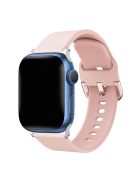 For Apple Watch Series 10 42mm / 9 8 7 41mm / 6 5 4 SE SE (2022) SE (2023) 40mm / 3 2 1 38mm Silicone Smartwatch Band Replacement Wrist Strap with Active Iron Buckle - Pink