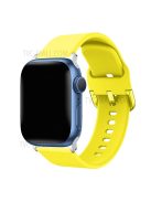 For Apple Watch Series 10 42mm / 9 8 7 41mm / 6 5 4 SE SE (2022) SE (2023) 40mm / 3 2 1 38mm Silicone Smartwatch Band Replacement Wrist Strap with Active Iron Buckle - Yellow