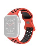 For Apple Watch Series 10 42mm / 9 8 7 41mm / 6 5 4 SE SE (2022) SE (2023) 40mm / 3 2 1 38mm Silicone Watch Band Dual Color, Size: S / M - Red / Black