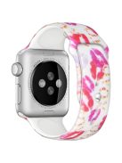 For Apple Watch Series 10 42mm / 9 8 7 41mm / 6 5 4 SE SE (2022) SE (2023) 40mm / 3 2 1 38mm Silicone Watch Band Fadeless Pattern Printed Sport Strap Replacement - Lip Print