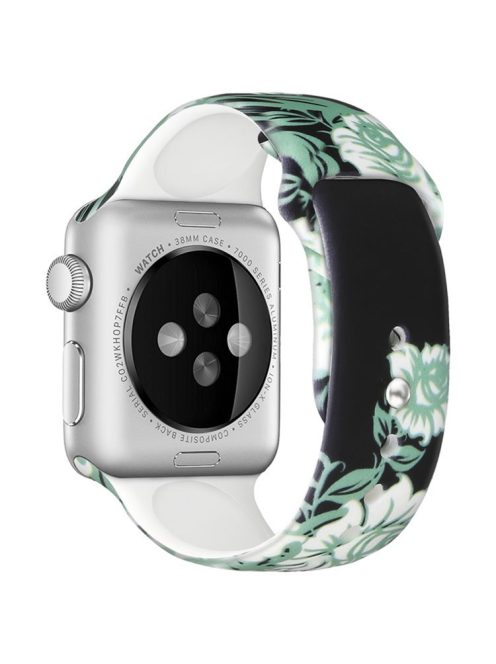 For Apple Watch Series 10 42mm / 9 8 7 41mm / 6 5 4 SE SE (2022) SE (2023) 40mm / 3 2 1 38mm Silicone Watch Band Fadeless Pattern Printed Sport Strap Replacement - Orchid