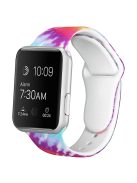 For Apple Watch Series 10 42mm / 9 8 7 41mm / 6 5 4 SE SE (2022) SE (2023) 40mm / 3 2 1 38mm Silicone Watch Band Fadeless Pattern Printed Sport Strap Replacement - Tie-Dyed