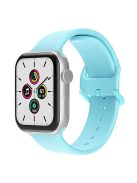 For Apple Watch Series 10 42mm / 9 8 7 41mm / 6 5 4 SE SE (2022) SE (2023) 40mm / 3 2 1 38mm Silicone Watch Band Pin Buckle Wrist Strap Replacement - Baby Blue