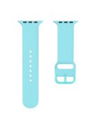 For Apple Watch Series 10 42mm / 9 8 7 41mm / 6 5 4 SE SE (2022) SE (2023) 40mm / 3 2 1 38mm Silicone Watch Band Pin Buckle Wrist Strap Replacement - Baby Blue