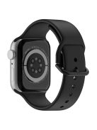 For Apple Watch Series 10 42mm / 9 8 7 41mm / 6 5 4 SE SE (2022) SE (2023) 40mm / 3 2 1 38mm Silicone Watch Band Pin Buckle Wrist Strap Replacement - Black