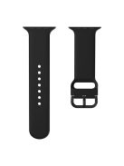 For Apple Watch Series 10 42mm / 9 8 7 41mm / 6 5 4 SE SE (2022) SE (2023) 40mm / 3 2 1 38mm Silicone Watch Band Pin Buckle Wrist Strap Replacement - Black