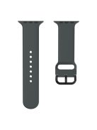 For Apple Watch Series 10 42mm / 9 8 7 41mm / 6 5 4 SE SE (2022) SE (2023) 40mm / 3 2 1 38mm Silicone Watch Band Pin Buckle Wrist Strap Replacement - Dark Grey