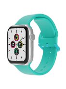 For Apple Watch Series 10 42mm / 9 8 7 41mm / 6 5 4 SE SE (2022) SE (2023) 40mm / 3 2 1 38mm Silicone Watch Band Pin Buckle Wrist Strap Replacement - Green