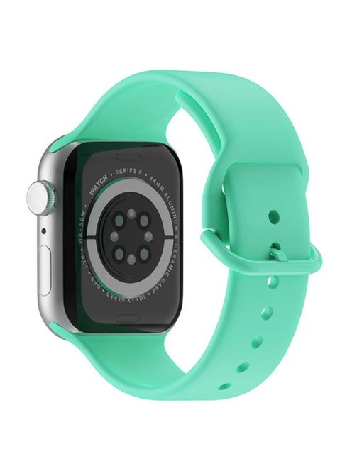 For Apple Watch Series 10 42mm / 9 8 7 41mm / 6 5 4 SE SE (2022) SE (2023) 40mm / 3 2 1 38mm Silicone Watch Band Pin Buckle Wrist Strap Replacement - Light Green