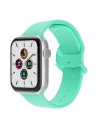 For Apple Watch Series 10 42mm / 9 8 7 41mm / 6 5 4 SE SE (2022) SE (2023) 40mm / 3 2 1 38mm Silicone Watch Band Pin Buckle Wrist Strap Replacement - Light Green