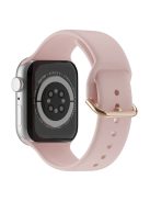 For Apple Watch Series 10 42mm / 9 8 7 41mm / 6 5 4 SE SE (2022) SE (2023) 40mm / 3 2 1 38mm Silicone Watch Band Pin Buckle Wrist Strap Replacement - Light Pink